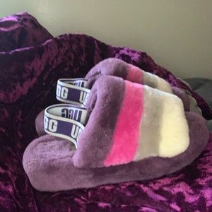 UGG slides size 6 women purple pink gray white